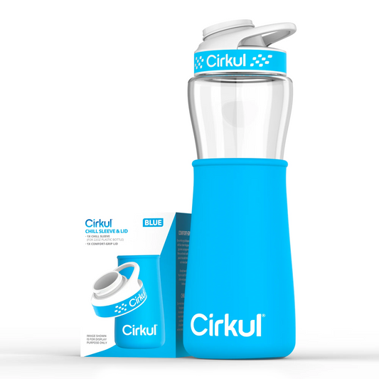 Cirkul Chill Sleeve & Comfort-Grip Lid for 22oz Bottle, Blue